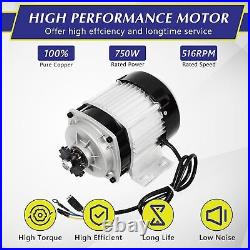 750W 48V DC Brushless/Brush Electric Motor Kit for Scooter/Go Kart/Reduction ATV