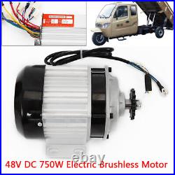 750W 48V DC Brushless/Brush Electric Motor Kit for Scooter/Go Kart/Reduction ATV