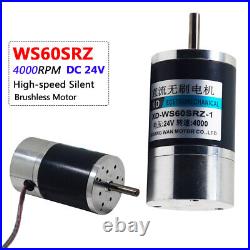 DC 24V 60mm Micro Brushless High-speed Silent Electric Motor 36W 4000RPM WS60SRZ